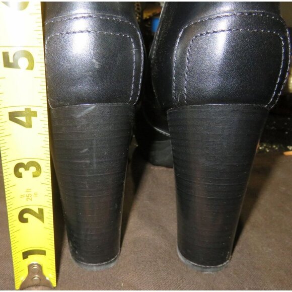 TOD'S Black Italian Leather & Suede Platform Ankle Boots 40.5 US 10 w/ Dustbag - Picture 5 of 15